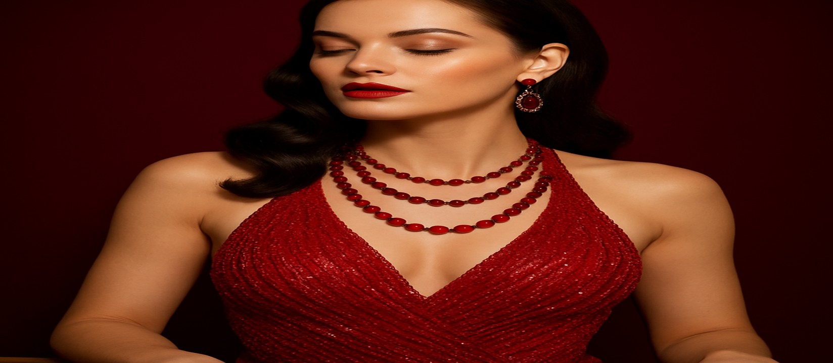 ak44 game গেমিং প্ল্যাটফর্মের টেবিলে একটি সুন্দর লাল পোশাক পরিহিত নারী কর্মকর্তা