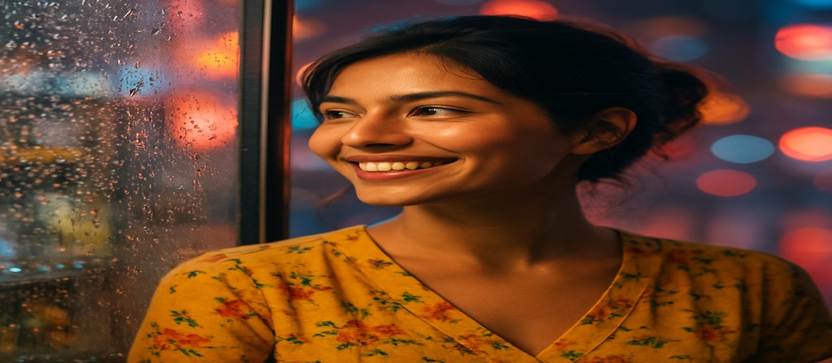 ak44 game প্ল্যাটফর্মে উজ্জ্বল আলোয় একটি আর্কেড গেমের কাছে বসে একটি মেয়ে হাসছে